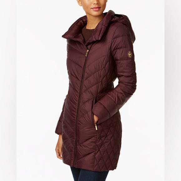 MICHAEL KORS Asymmetrical Packable Down Puffer Coat - Picture 1 of 16